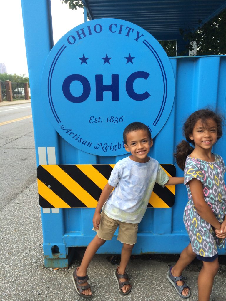 ©ClarendonMoms/Angelica Talan. Logan & Ella exploring Ohio City. 